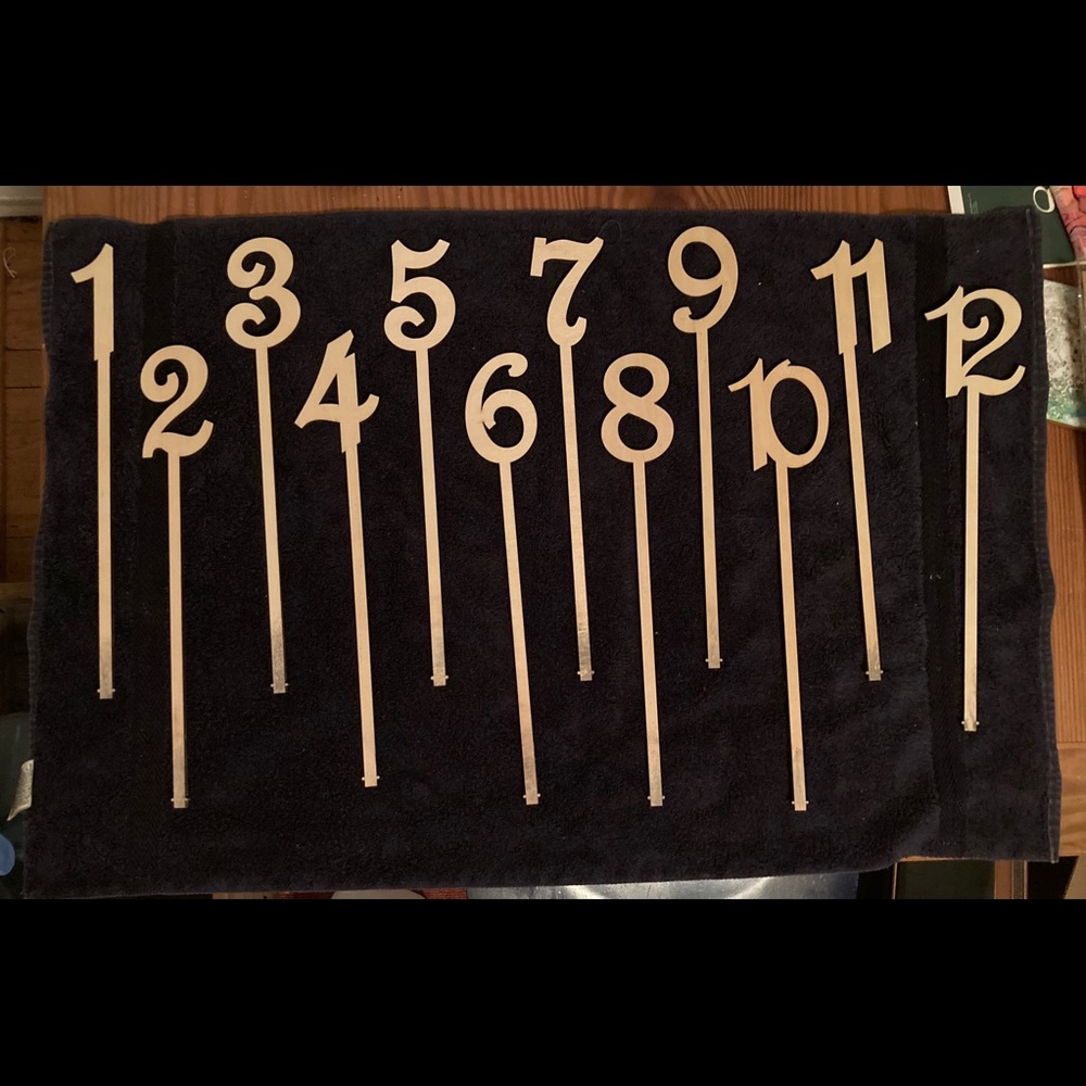 Wooden table numbers set 1-25 for wedding or party